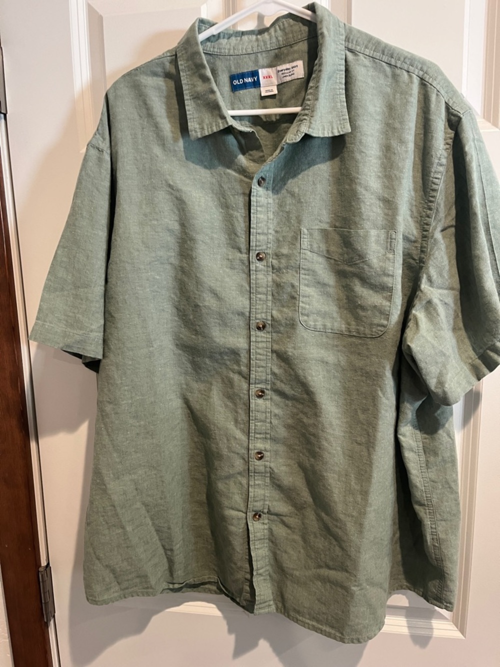 Men’s linen blend button down shirt